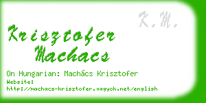 krisztofer machacs business card